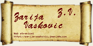 Zarija Vasković vizit kartica